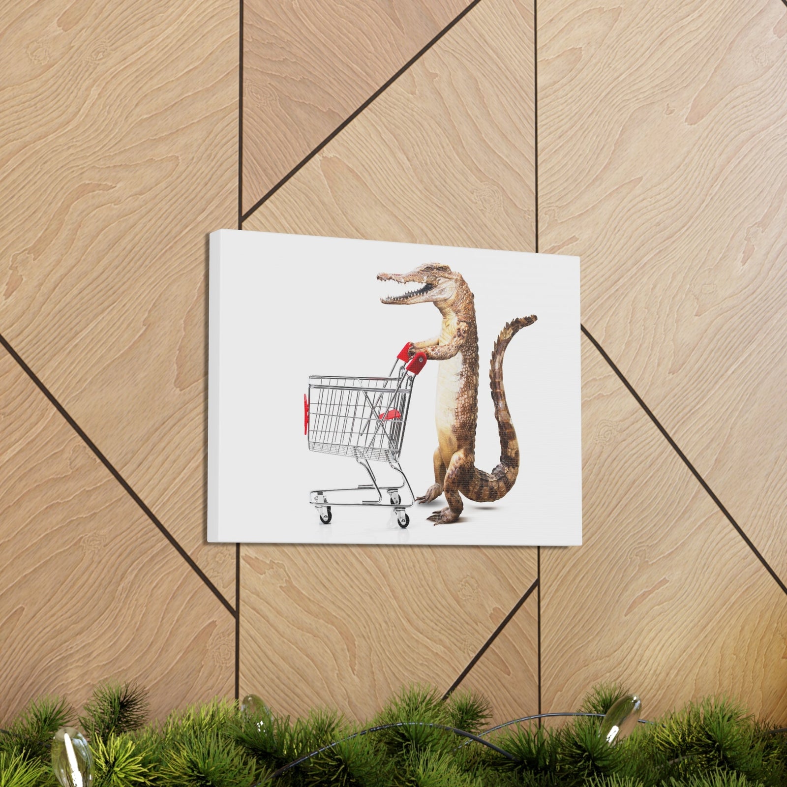 Shopping Alligator Wall Art Canvas Unframed-Express Your Love Gifts