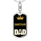 Shorthair Cat Dad King Keychain Stainless Steel or 18k Gold-Express Your Love Gifts
