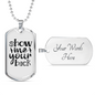 Show Me Your Back Necklace Stainless Steel or 18k Gold Dog Tag 24" Chain-Express Your Love Gifts