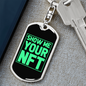 Show me Your NFT Crypto Keychain Stainless Steel or 18k Gold Dog Tag Keyring-Express Your Love Gifts