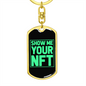 Show me Your NFT Crypto Keychain Stainless Steel or 18k Gold Dog Tag Keyring-Express Your Love Gifts