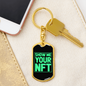 Show me Your NFT Crypto Keychain Stainless Steel or 18k Gold Dog Tag Keyring-Express Your Love Gifts