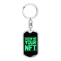 Show me Your NFT Crypto Keychain Stainless Steel or 18k Gold Dog Tag Keyring-Express Your Love Gifts