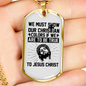 Show Our Christian Christian Necklace Stainless Steel or 18k Gold Dog Tag 24" Chain-Express Your Love Gifts