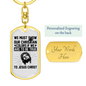 Show Our Christian Colors Keychain Stainless Steel or 18k Gold Dog Tag Keyring-Express Your Love Gifts