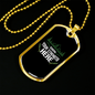 Show Your Strength Here Hunting Necklace Stainless Steel or 18k Gold Dog Tag 24"-Express Your Love Gifts