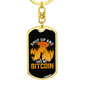 Shut Up and Take My Bitcoin Crypto Keychain Stainless Steel or 18k Gold Dog Tag Keyring-Express Your Love Gifts
