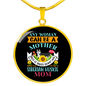 Siberian Huskie Mom Circle Necklace Stainless Steel or 18k Gold 18-22"-Express Your Love Gifts