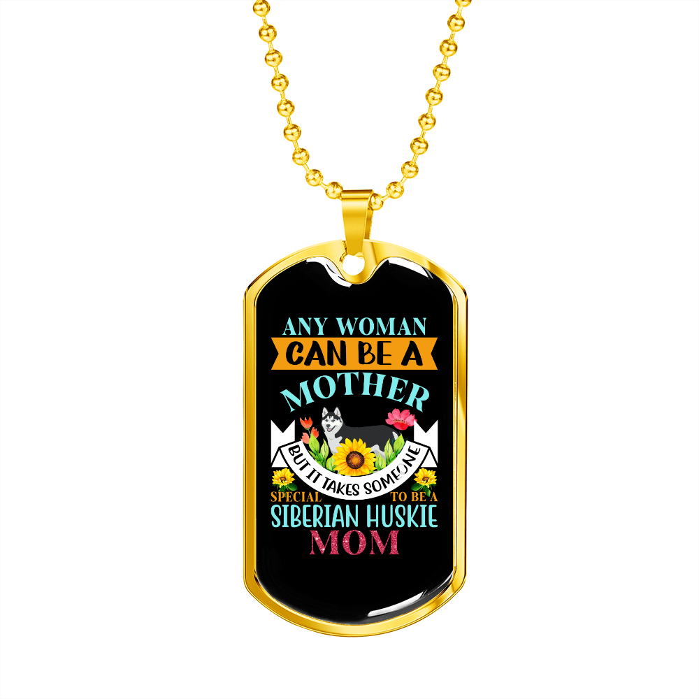 Siberian Huskie Mom Necklace Stainless Steel or 18k Gold Dog Tag 24" Chain-Express Your Love Gifts