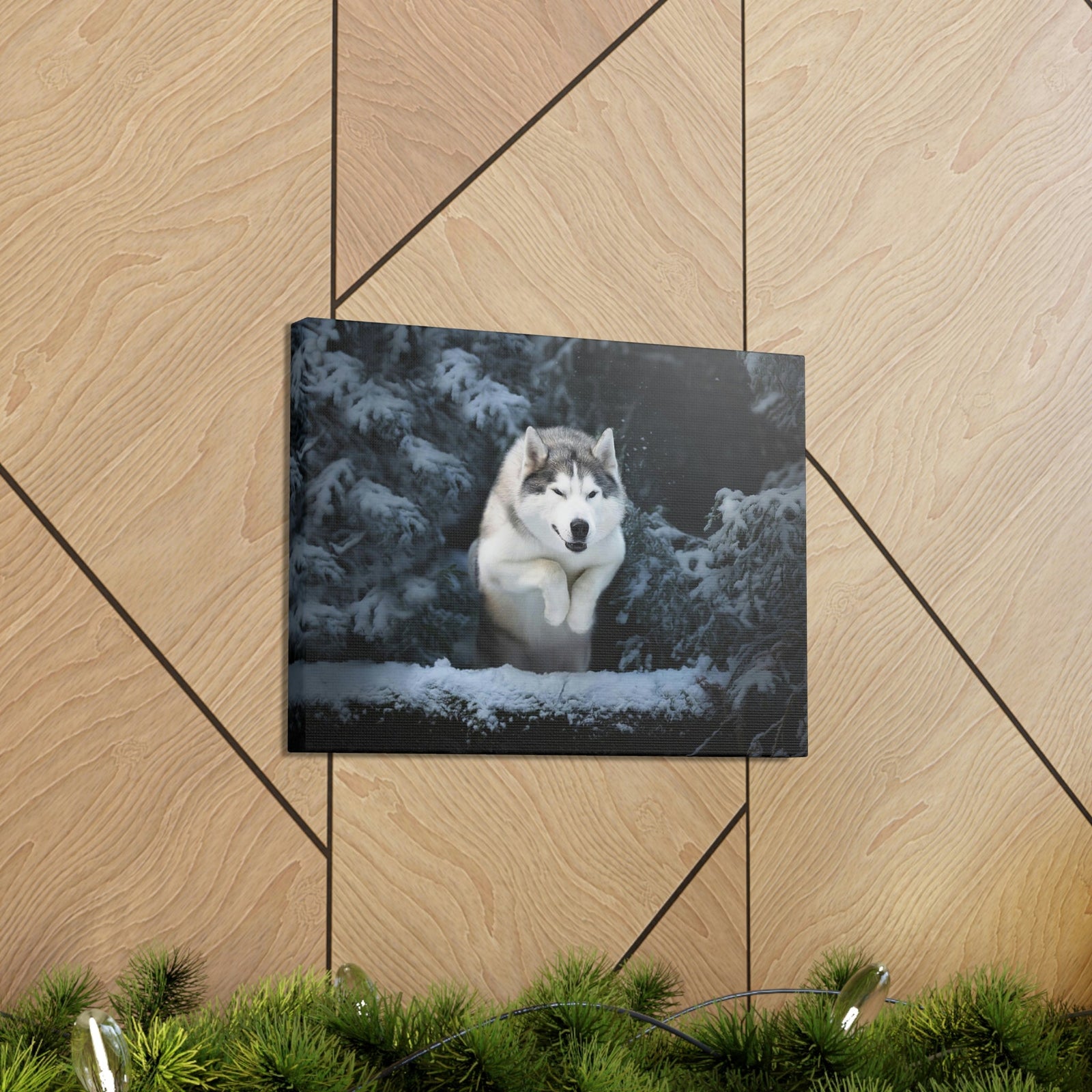 Scripture Walls Siberian Husky Hunting Siberian Husky on Hunt Print Animal Wall Art Wildlife Canvas Prints Wall Art Ready to Hang Unframed-Express Your Love Gifts