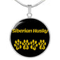 Siberian Husky Mama Circle Necklace Stainless Steel or 18k Gold 18-22" Dog Owner Lover-Express Your Love Gifts
