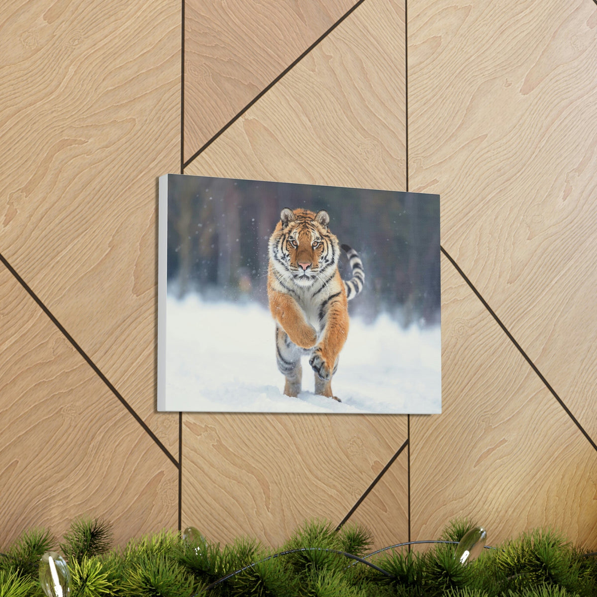 Scripture Walls Siberian Tiger Hunting Siberian Tiger on Hunt Print Animal Wall Art Wildlife Canvas Prints Wall Art Ready to Hang Unframed-Express Your Love Gifts