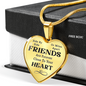 Side By Side Necklace Stainless Steel or 18k Gold Heart 18-22"-Express Your Love Gifts