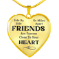 Side By Side Necklace Stainless Steel or 18k Gold Heart 18-22"-Express Your Love Gifts