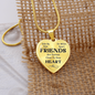 Side By Side Necklace Stainless Steel or 18k Gold Heart 18-22"-Express Your Love Gifts