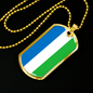 Sierra Leone Flag Necklace Stainless Steel or 18k Gold Dog Tag 24" Chain-Express Your Love Gifts