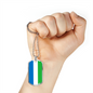 Sierra Leone Flag Necklace Stainless Steel or 18k Gold Dog Tag 24" Chain-Express Your Love Gifts