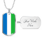 Sierra Leone Flag Necklace Stainless Steel or 18k Gold Dog Tag 24" Chain-Express Your Love Gifts