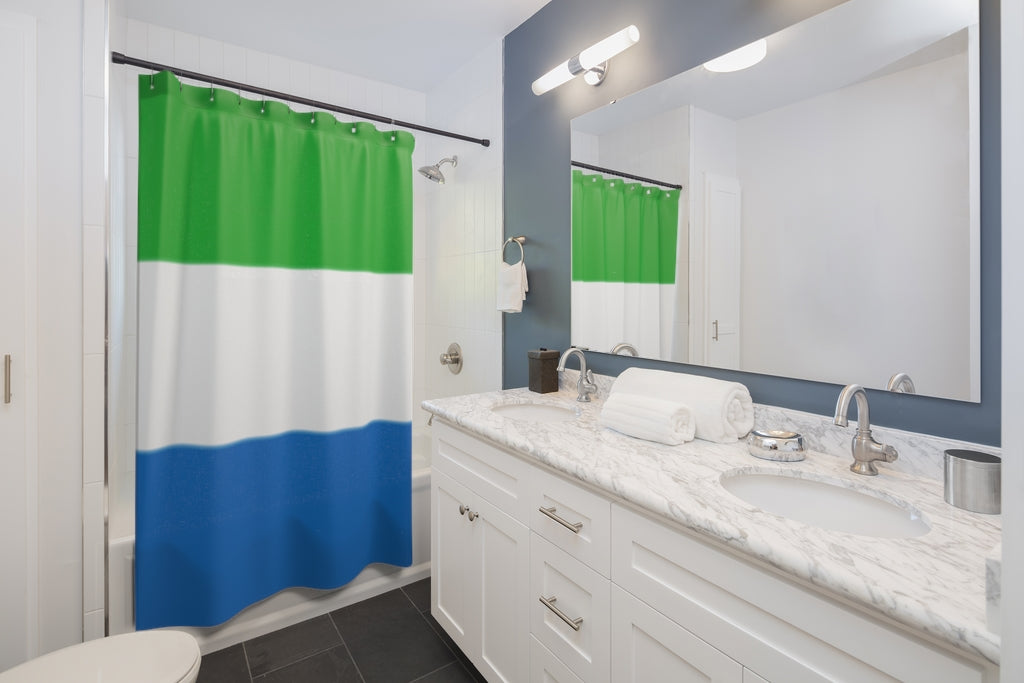 Sierra Leone Flag Stylish Design 71" x 74" Elegant Waterproof Shower Curtain for a Spa-like Bathroom Paradise Exceptional Craftsmanship-Express Your Love Gifts