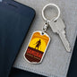 Silhouette Of Japanese Samurai Keychain Dog Tag Stainless Steel or 18k Gold-Express Your Love Gifts