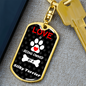 Silky Terrier Keychain Stainless Steel or 18k Gold Dog Tag Keyring-Express Your Love Gifts