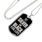 Silver Black For Life Raider Dog Tag Stainless Steel or 18k Gold 24" Chain-Express Your Love Gifts