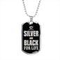 Silver Black For Life Raider Dog Tag Stainless Steel or 18k Gold 24" Chain-Express Your Love Gifts