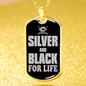 Silver Black For Life Raider Dog Tag Stainless Steel or 18k Gold 24" Chain-Express Your Love Gifts