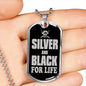 Silver Black For Life Raider Dog Tag Stainless Steel or 18k Gold 24" Chain-Express Your Love Gifts