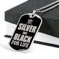 Silver Black For Life Raider Dog Tag Stainless Steel or 18k Gold 24" Chain-Express Your Love Gifts