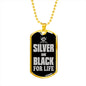 Silver Black For Life Raider Dog Tag Stainless Steel or 18k Gold 24" Chain-Express Your Love Gifts