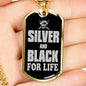 Silver Black For Life Raider Dog Tag Stainless Steel or 18k Gold 24" Chain-Express Your Love Gifts