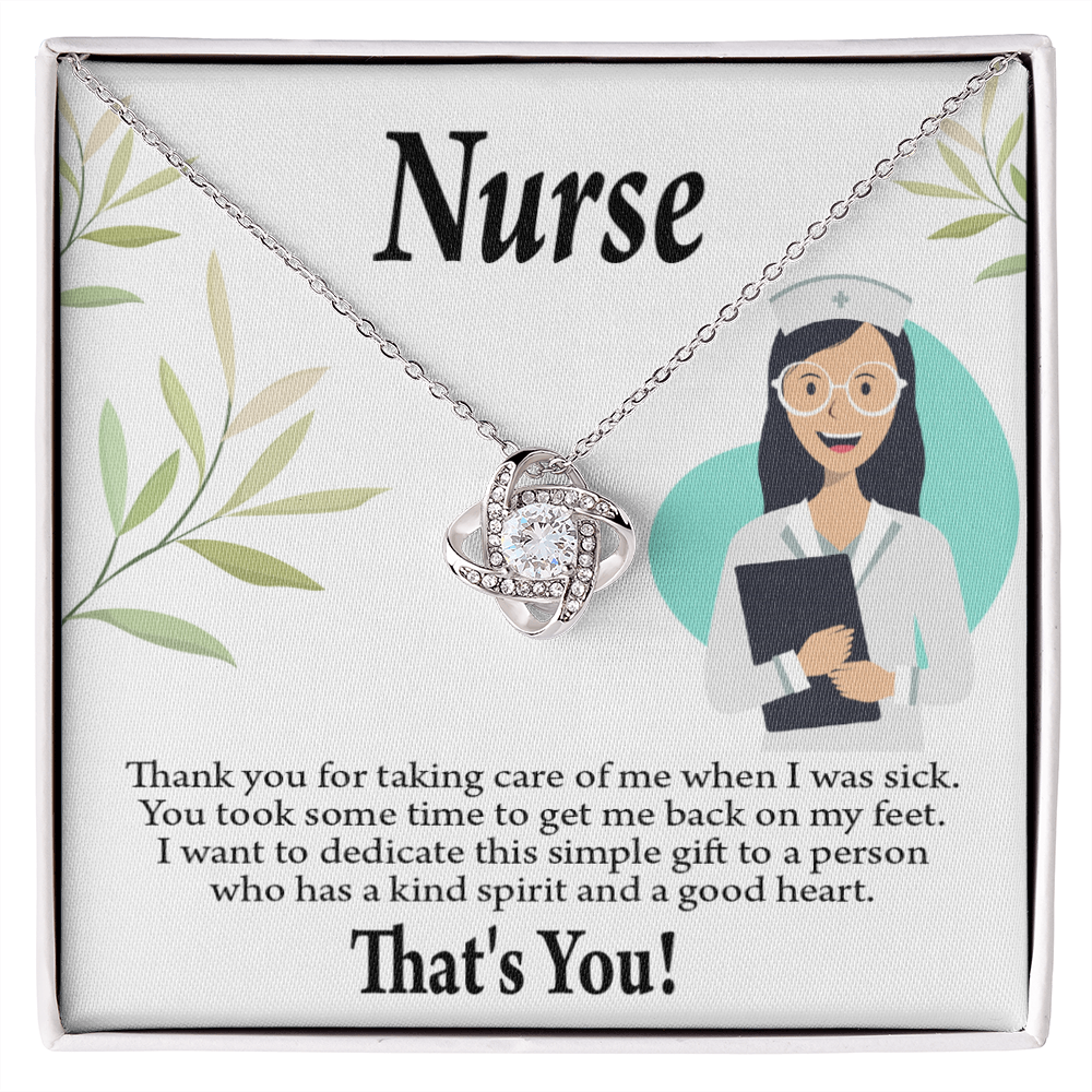Simple Thank You Healthcare Medical Worker Nurse Appreciation Gift Infinity Knot Necklace Message Card-Express Your Love Gifts