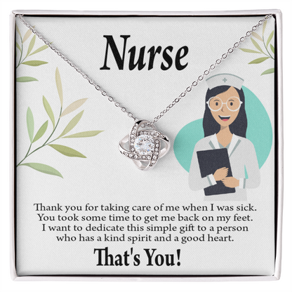 Simple Thank You Healthcare Medical Worker Nurse Appreciation Gift Infinity Knot Necklace Message Card-Express Your Love Gifts
