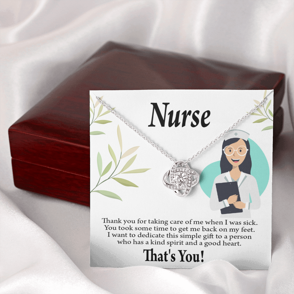 Simple Thank You Healthcare Medical Worker Nurse Appreciation Gift Infinity Knot Necklace Message Card-Express Your Love Gifts