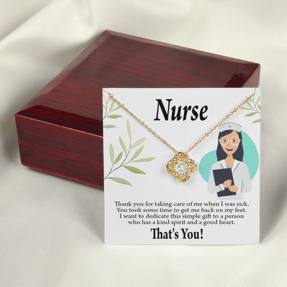 Simple Thank You Healthcare Medical Worker Nurse Appreciation Gift Infinity Knot Necklace Message Card-Express Your Love Gifts