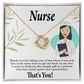 Simple Thank You Healthcare Medical Worker Nurse Appreciation Gift Infinity Knot Necklace Message Card-Express Your Love Gifts