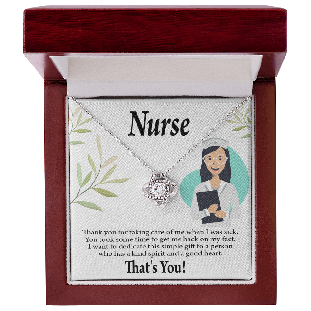 Simple Thank You Healthcare Medical Worker Nurse Appreciation Gift Infinity Knot Necklace Message Card-Express Your Love Gifts