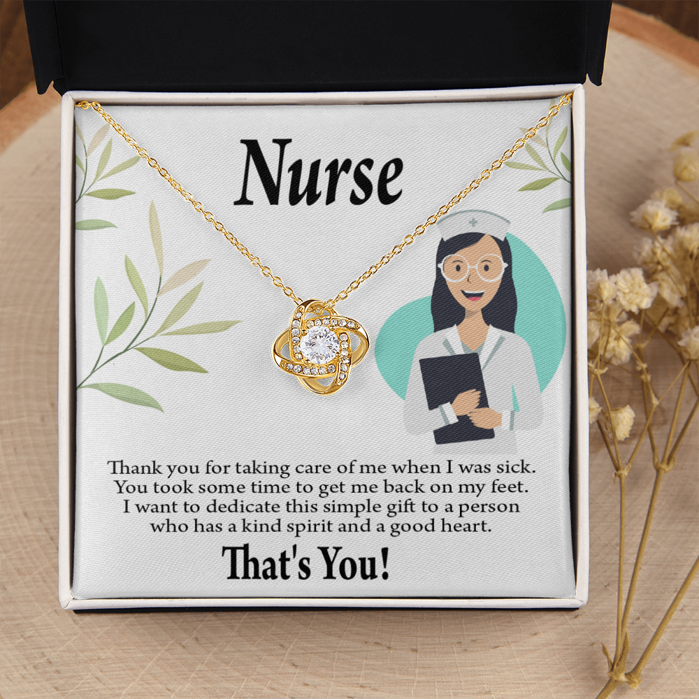 Simple Thank You Healthcare Medical Worker Nurse Appreciation Gift Infinity Knot Necklace Message Card-Express Your Love Gifts