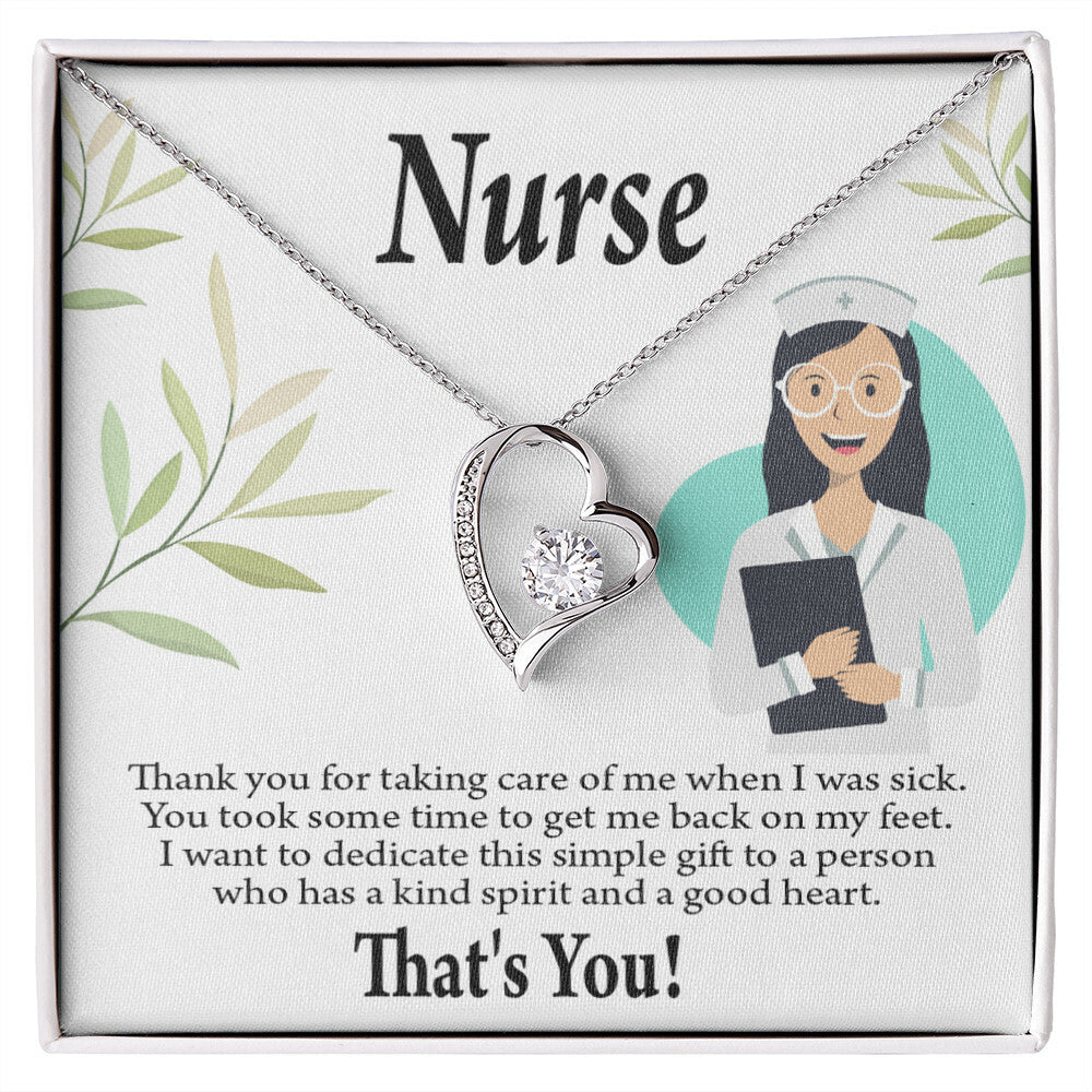 Simple Thank You Healthcare Medical Worker Nurse Appreciation Gift Nurse Forever Necklace w Message Card-Express Your Love Gifts