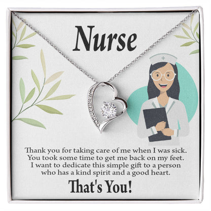 Simple Thank You Healthcare Medical Worker Nurse Appreciation Gift Nurse Forever Necklace w Message Card-Express Your Love Gifts