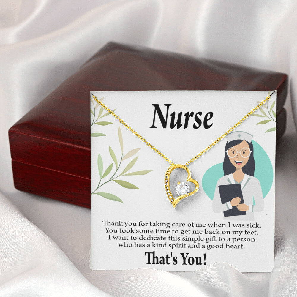 Simple Thank You Healthcare Medical Worker Nurse Appreciation Gift Nurse Forever Necklace w Message Card-Express Your Love Gifts