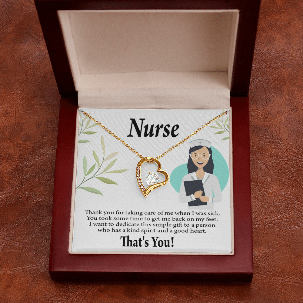 Simple Thank You Healthcare Medical Worker Nurse Appreciation Gift Nurse Forever Necklace w Message Card-Express Your Love Gifts
