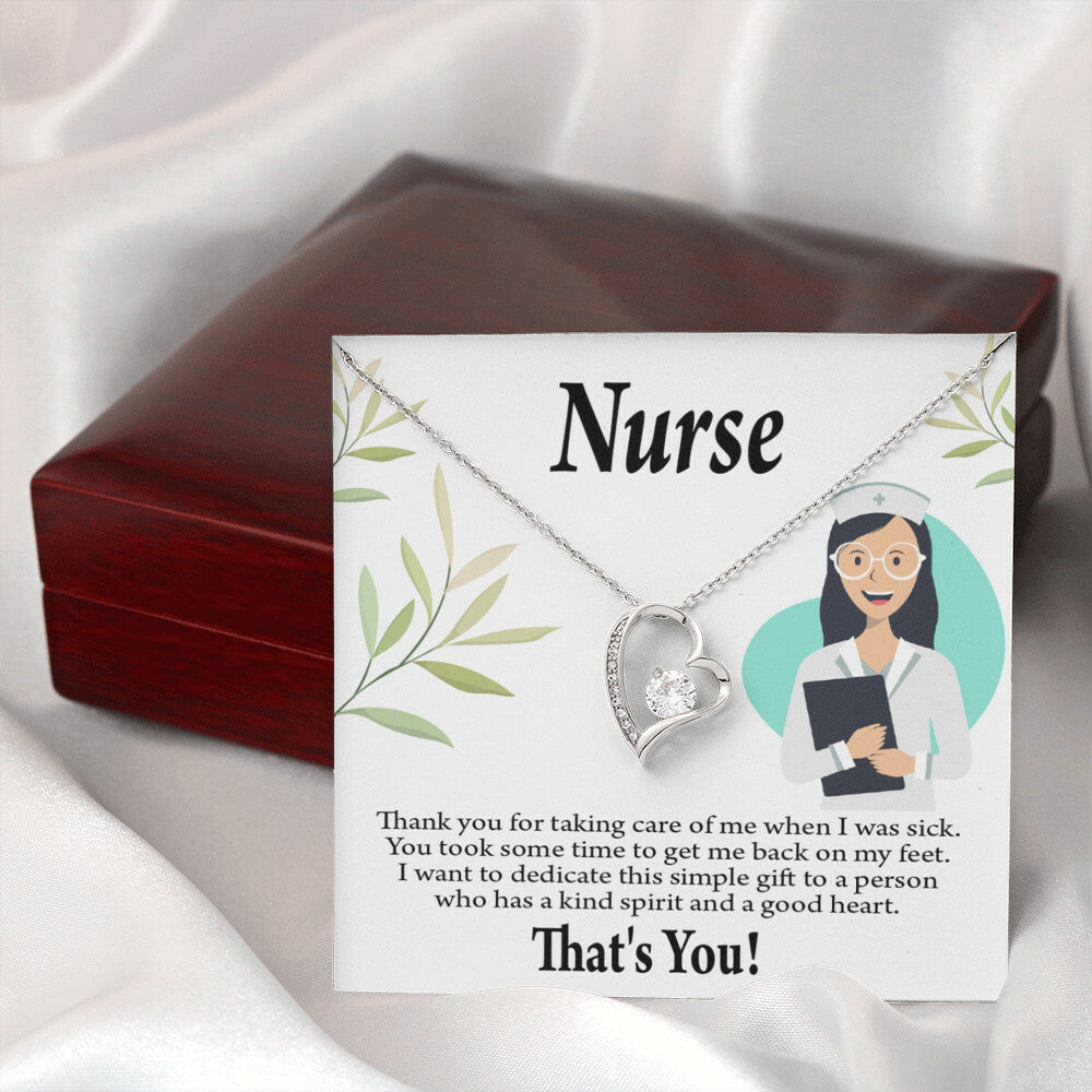 Simple Thank You Healthcare Medical Worker Nurse Appreciation Gift Nurse Forever Necklace w Message Card-Express Your Love Gifts