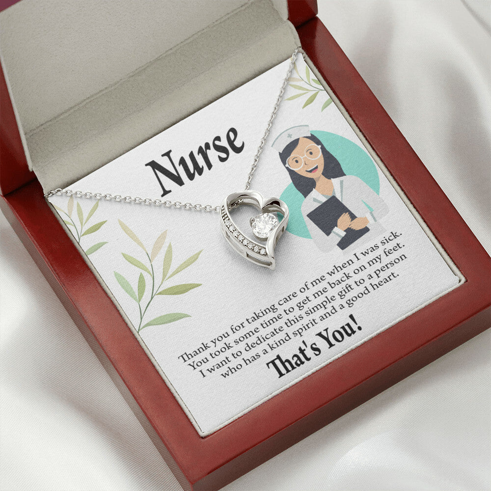 Simple Thank You Healthcare Medical Worker Nurse Appreciation Gift Nurse Forever Necklace w Message Card-Express Your Love Gifts