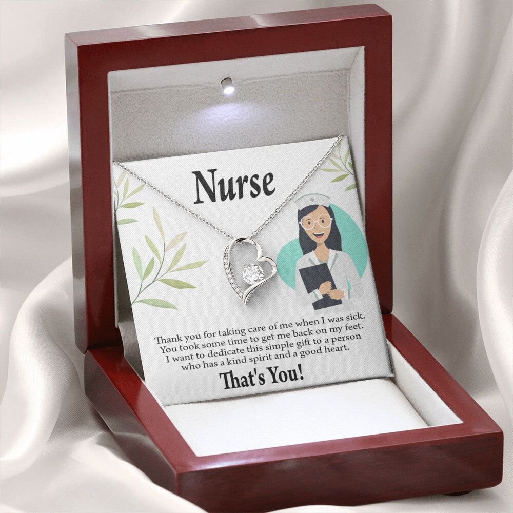 Simple Thank You Healthcare Medical Worker Nurse Appreciation Gift Nurse Forever Necklace w Message Card-Express Your Love Gifts