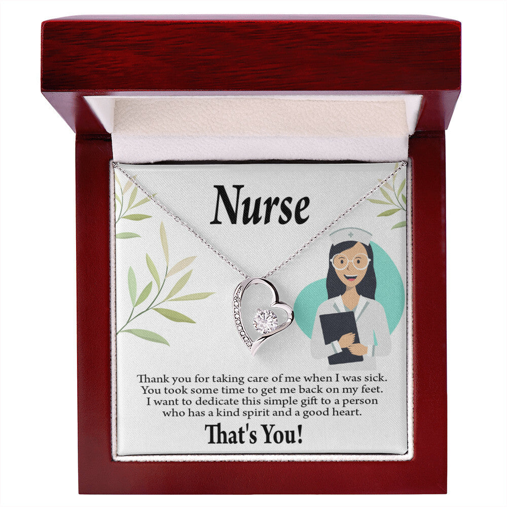Simple Thank You Healthcare Medical Worker Nurse Appreciation Gift Nurse Forever Necklace w Message Card-Express Your Love Gifts