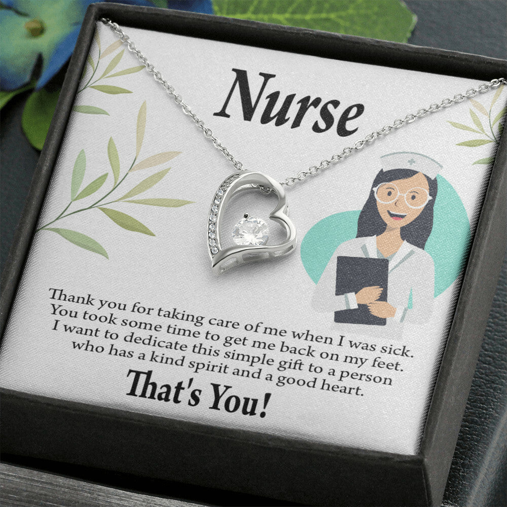 Simple Thank You Healthcare Medical Worker Nurse Appreciation Gift Nurse Forever Necklace w Message Card-Express Your Love Gifts