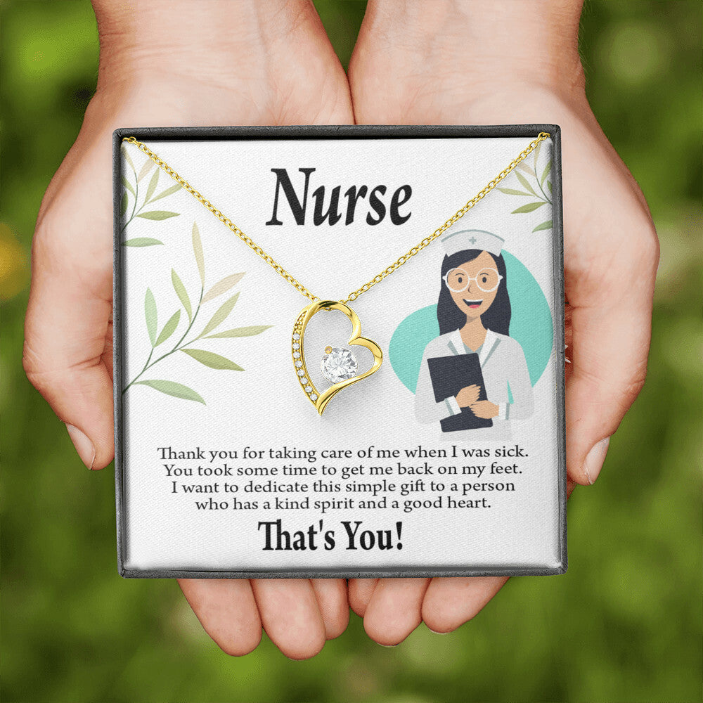 Simple Thank You Healthcare Medical Worker Nurse Appreciation Gift Nurse Forever Necklace w Message Card-Express Your Love Gifts