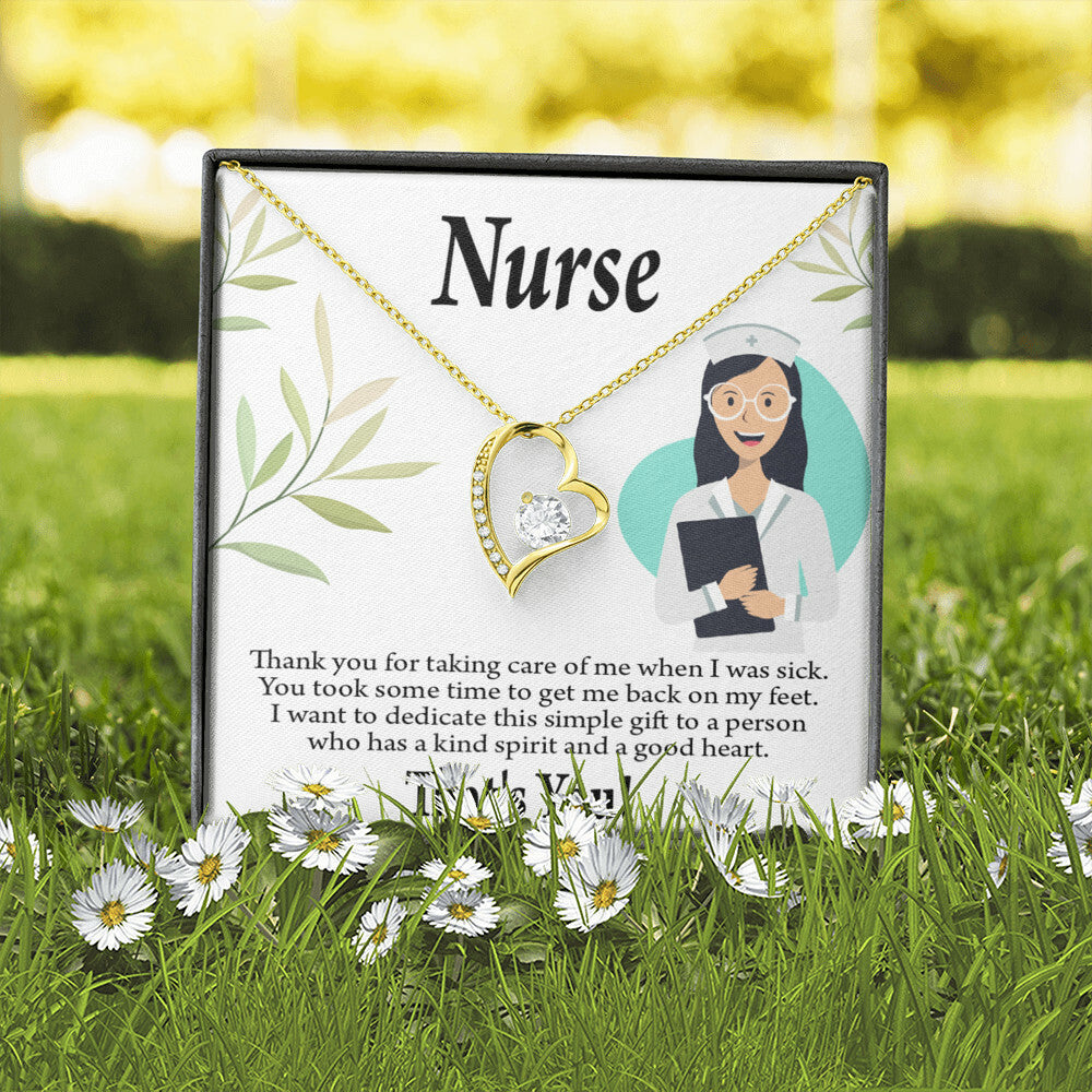 Simple Thank You Healthcare Medical Worker Nurse Appreciation Gift Nurse Forever Necklace w Message Card-Express Your Love Gifts